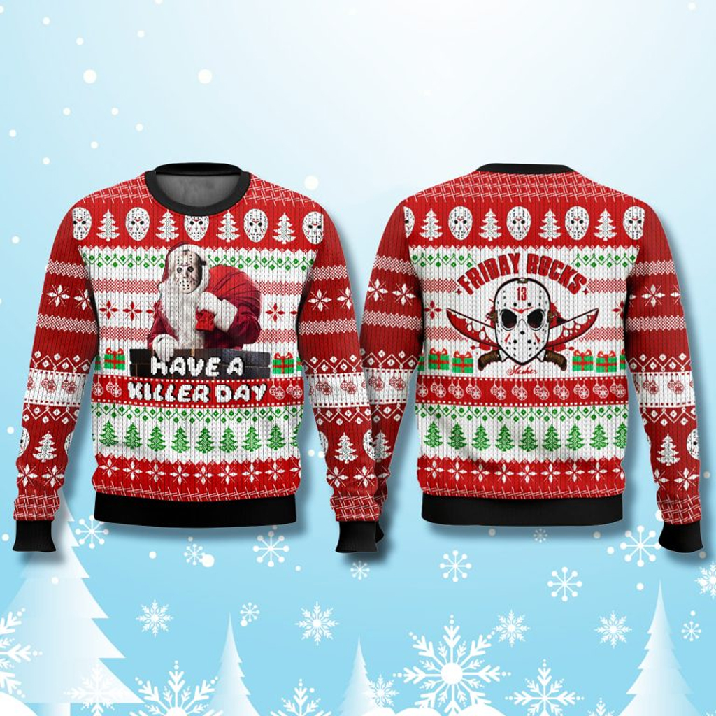 Jason Voorhees Have A Killer Day Ugly Christmas Sweater Christmas Gifts For Brother