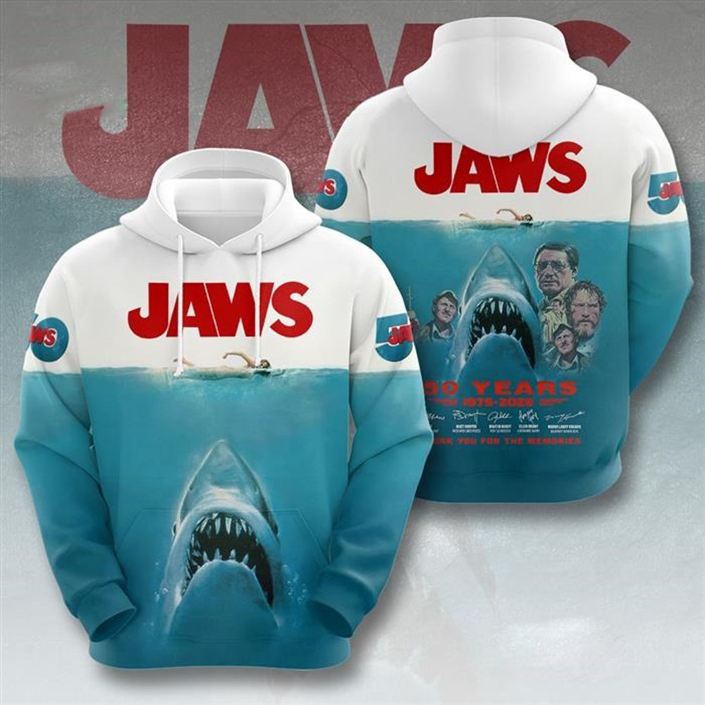 Jaw Shark Thank You For The Memories 50 Years Hoodie Great Gifts For Fans