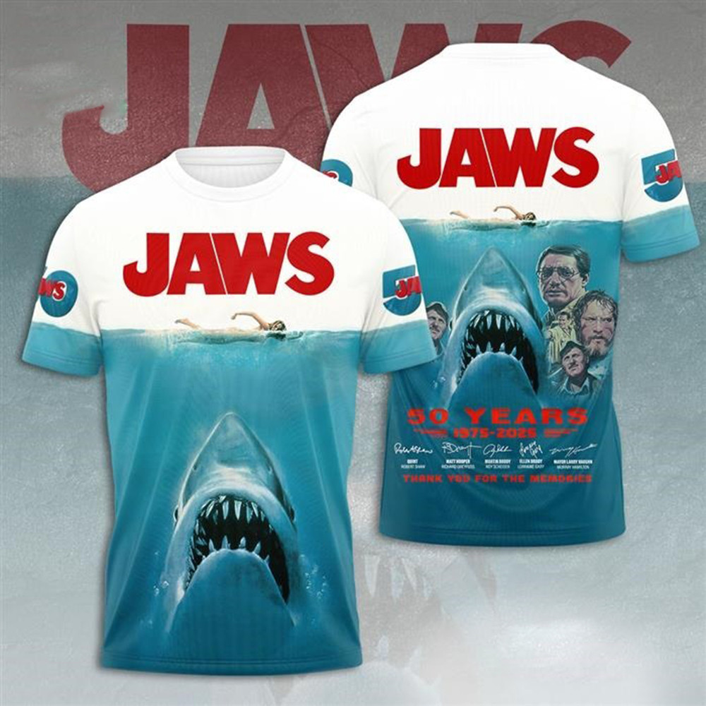 Jaw Shark Thank You For The Memories 50 Years T-Shirt Great Gifts For Fans