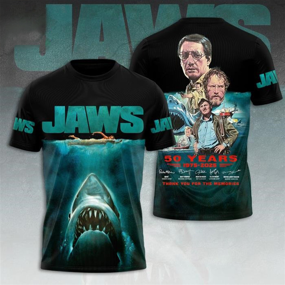 Jaw Shark Thank You For The Memories 50 Years T-Shirt Great Gifts For Movie Fans Lovers