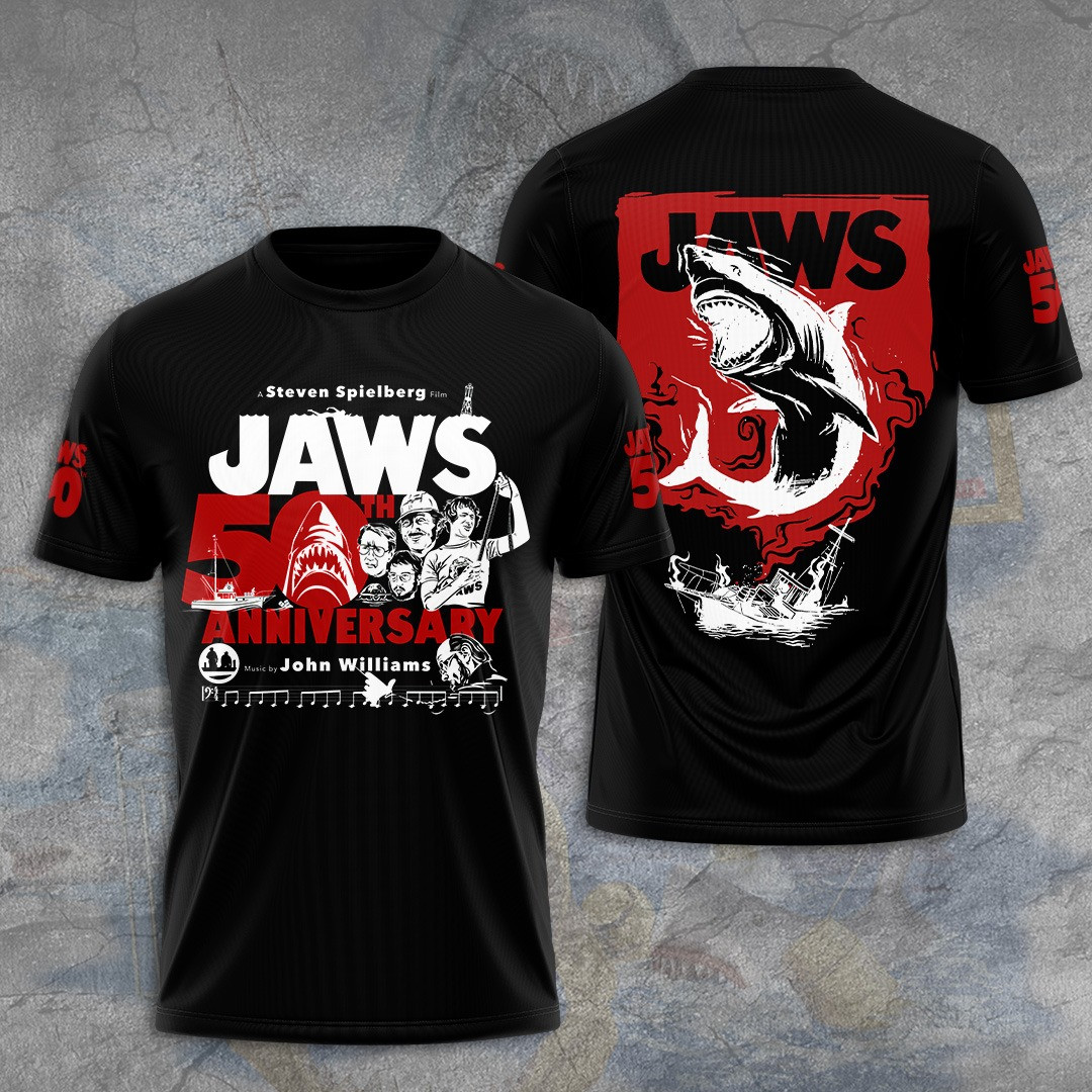 Jaws 50th Anniversary Martha's Vineyard 2025 T-Shirt Movie Related Gifts For Guys