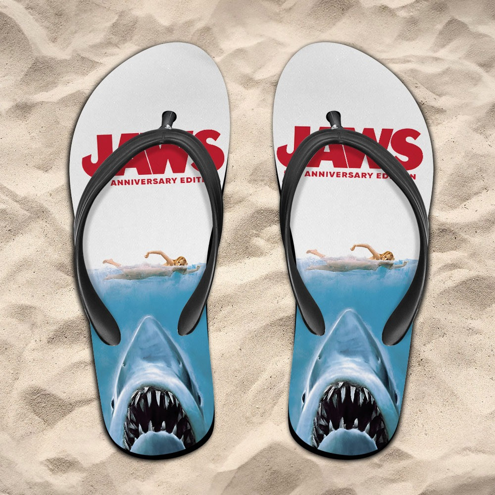 Jaws 50th Anniversary Movie Flip Flop Present Gifts For Movie Fans