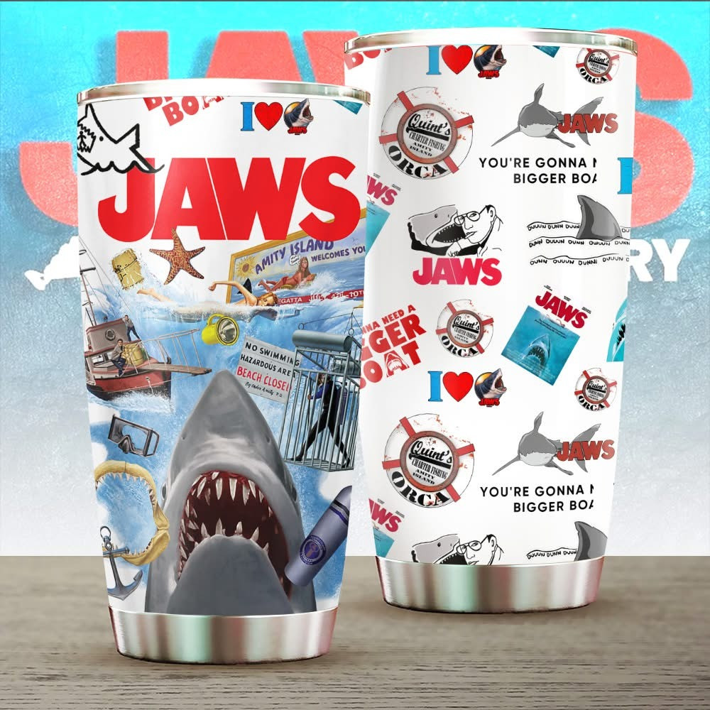 Jaws Killer Shark Tumbler Merchandise Movie Jaws Themed Gifts For Fans For Him