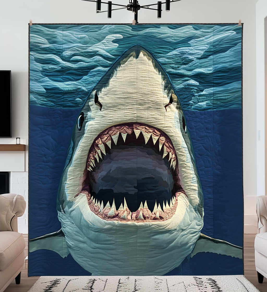 Jaws Quilted Blanket Shark Gifts For Adults