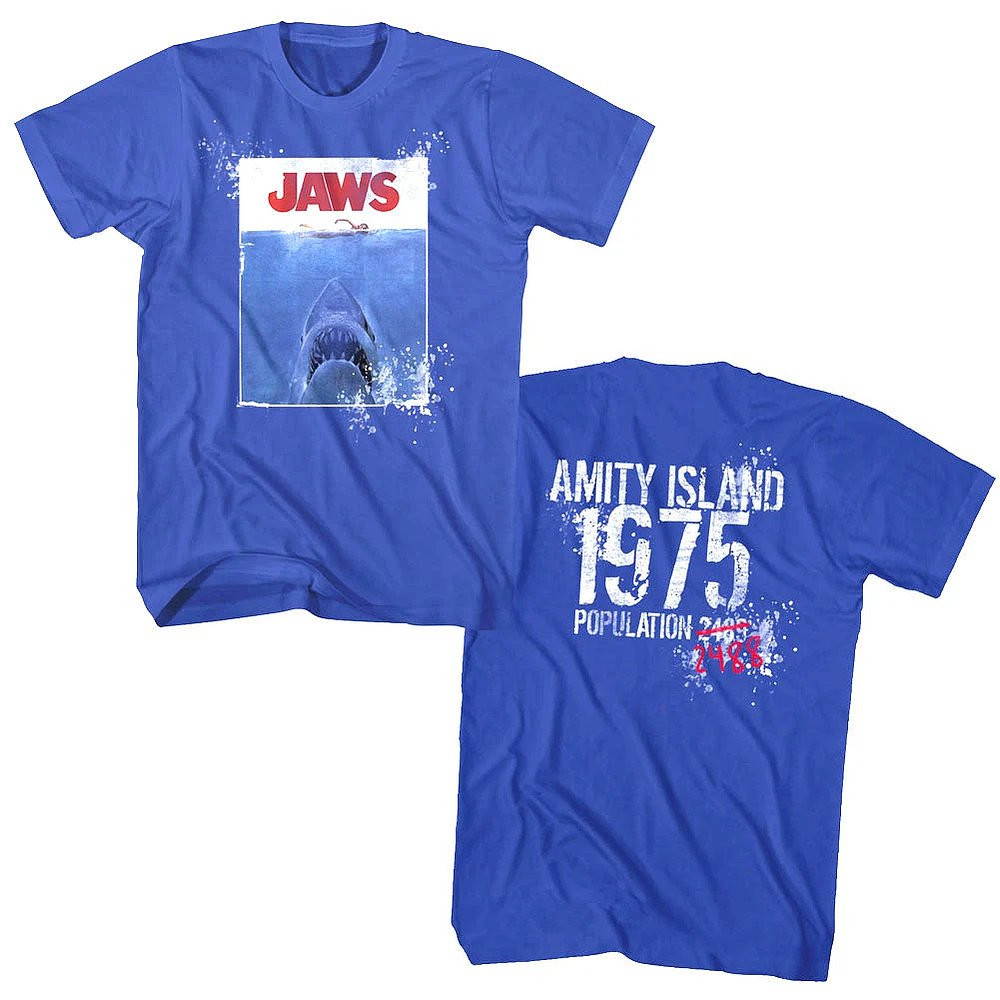 Jaws Shark Attack Amity Island 1975 Movie Poster T-Shirt Best Gift For Fans