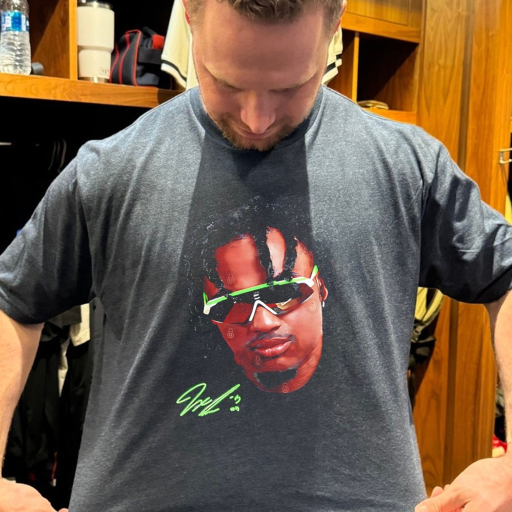 Jaxon Smith Njigba Seattle Seahawks Big Head Signature Graphic Shirt