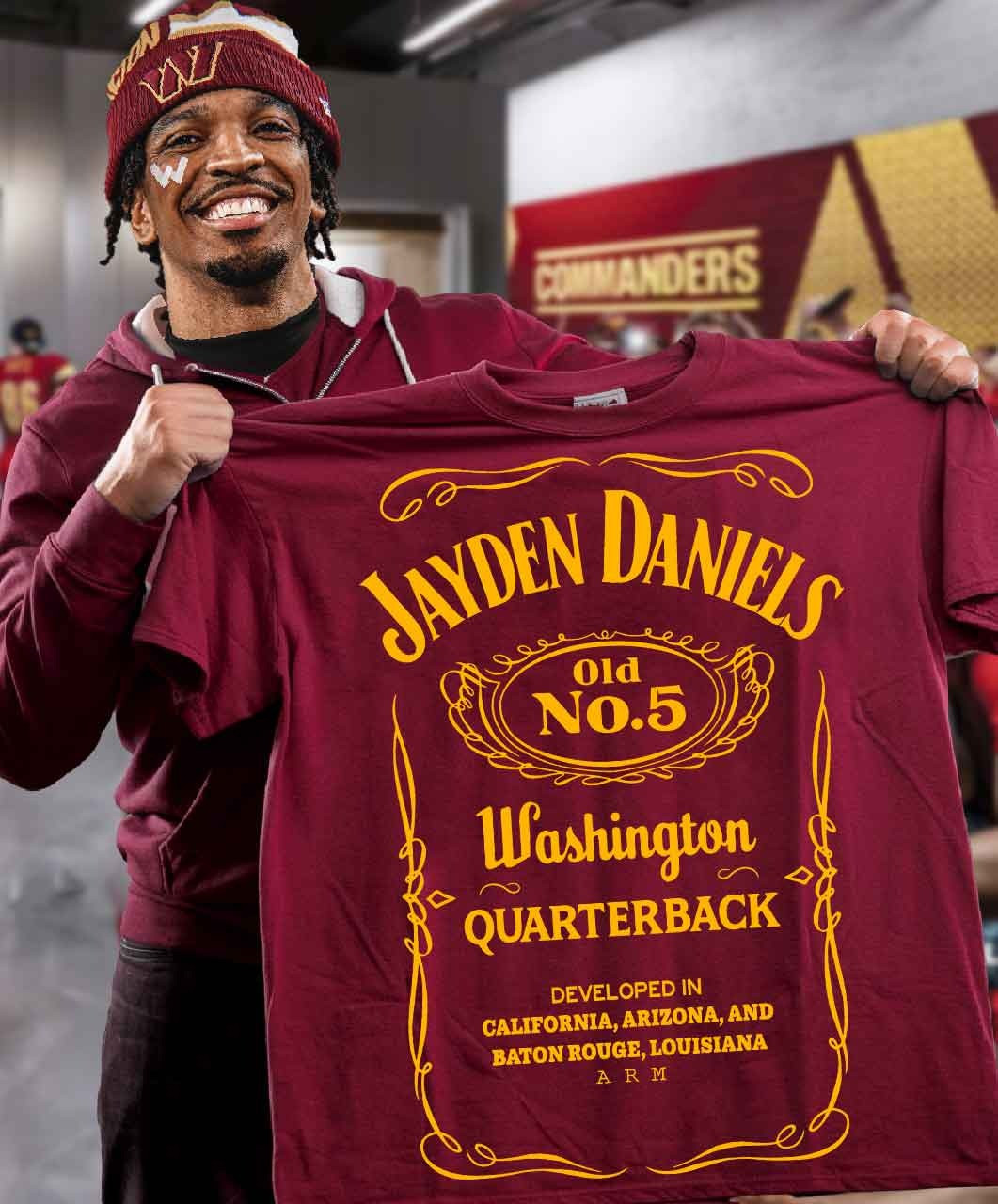Jayden Daniels Washington Commanders T-Shirt Clothing Fan Merch Gifts