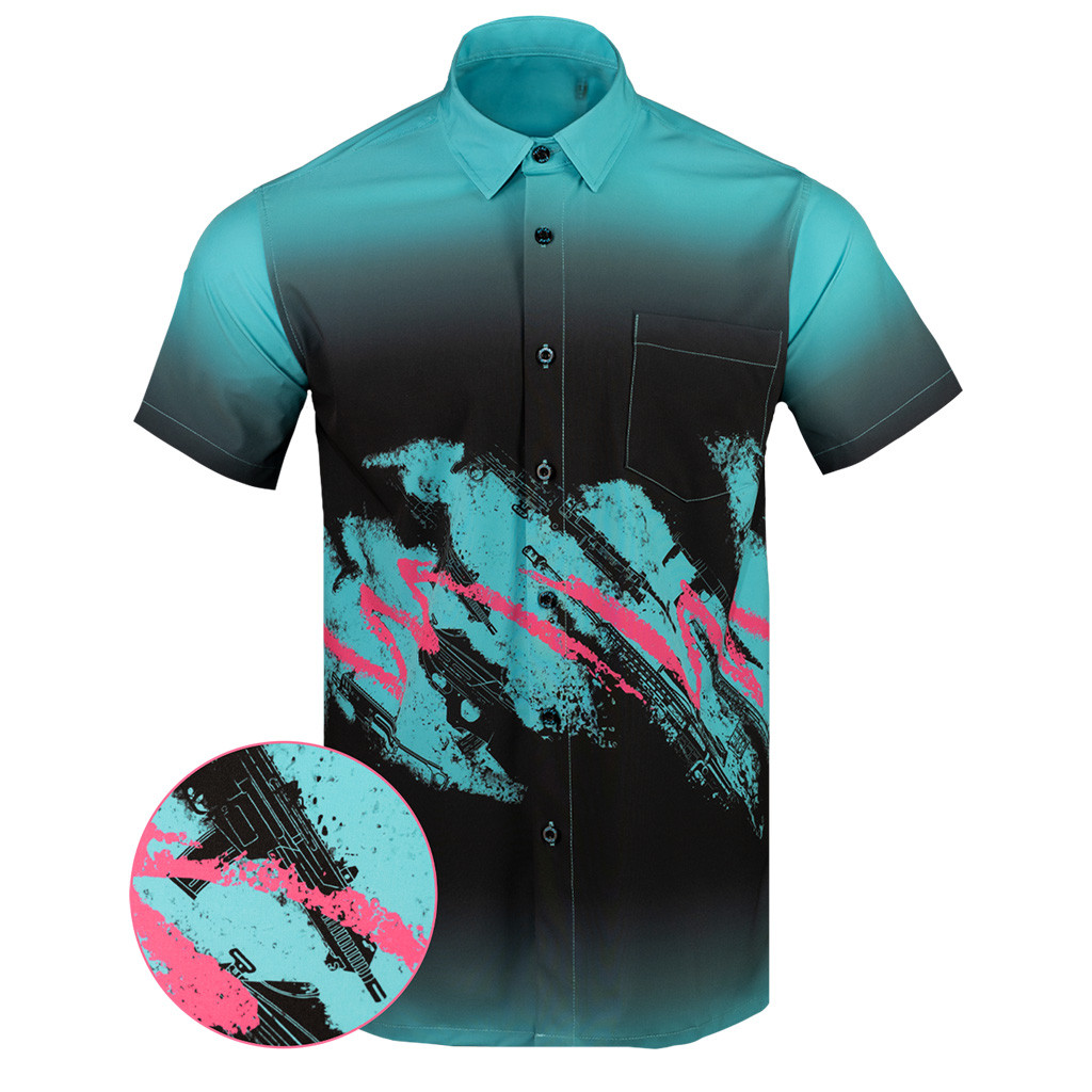 Jazz Black Button Down Shirt Tactical Hawaiian Shirt Gifts For Gun Lovers