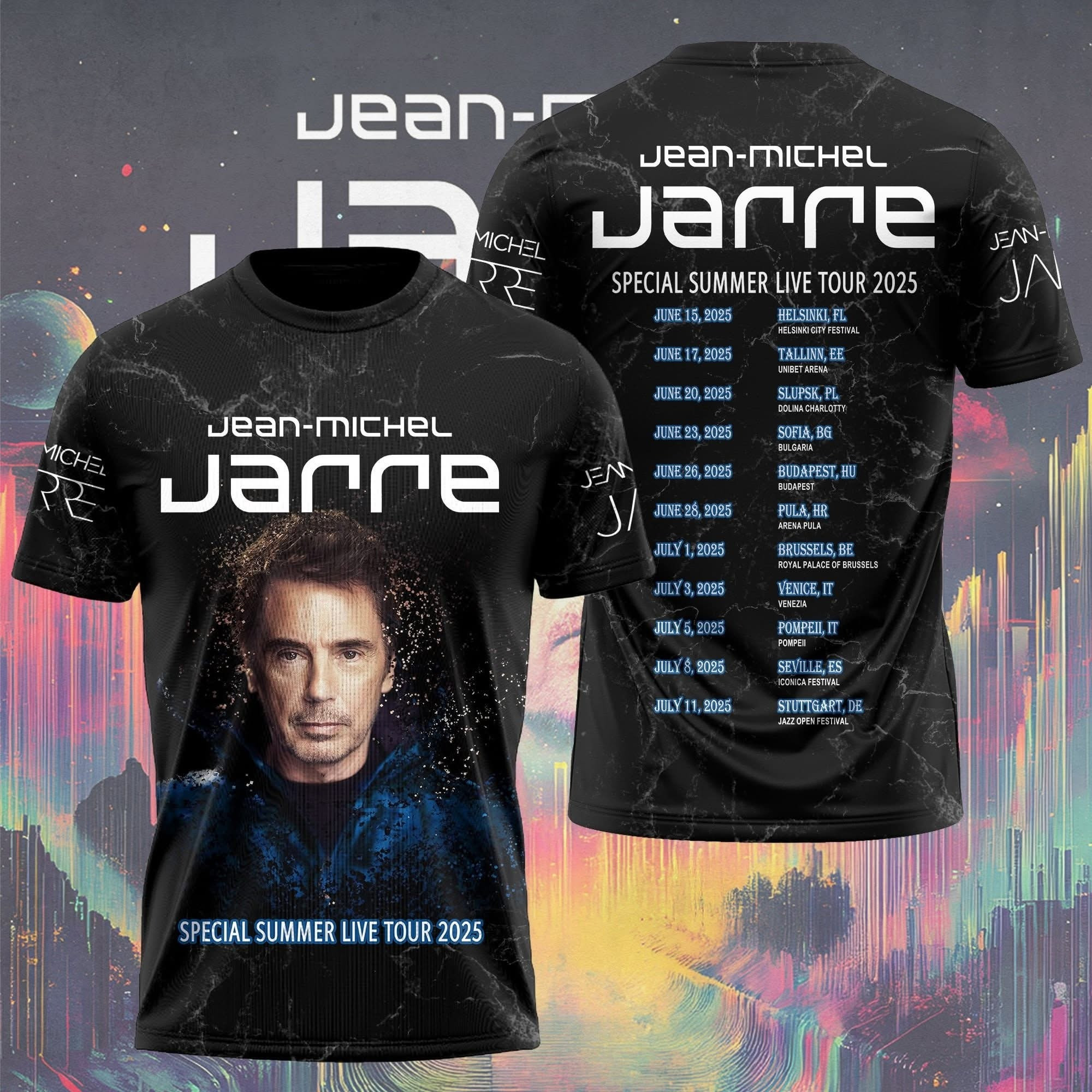 Jean-Michel Jarre Special Summer Live Tour 2025 Merch T-Shirt Gifts For Music Lovers Fans