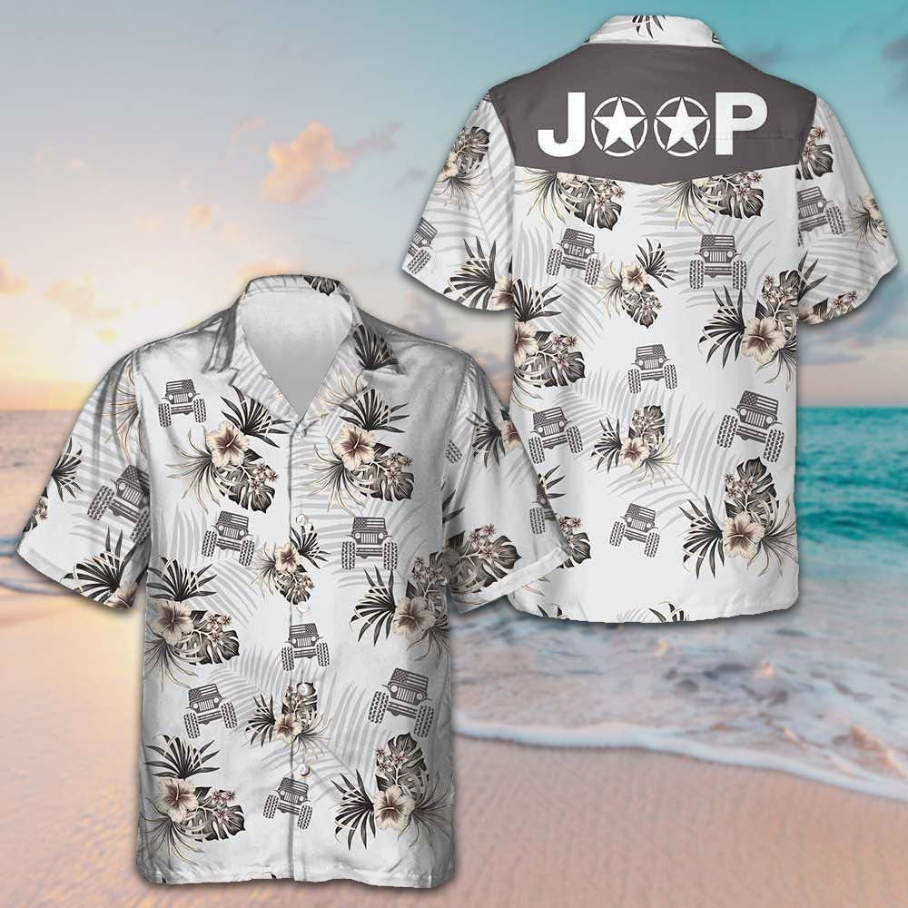 Jeep And Hibiscus Pattern Hawaiian Shirt Mens Summer Button Down Shirts Gifts For Jeep Lovers Jeep And Hibiscus Pattern Hawaiian Shirt Mens Summer Button Down Shirts Gifts For Jeep Lovers