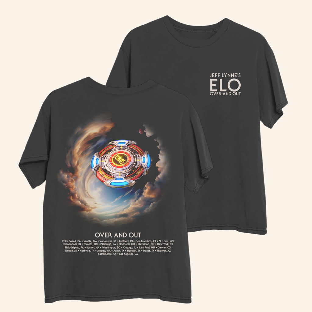 Jeff Lynne's ELO Merch Spaceship Sky Us 2024 Tour T-Shirt Gifts For Rock Lovers Jeff Lynne's ELO Merch Spaceship Sky Us 2024 Tour T-Shirt Gifts For Rock Lovers