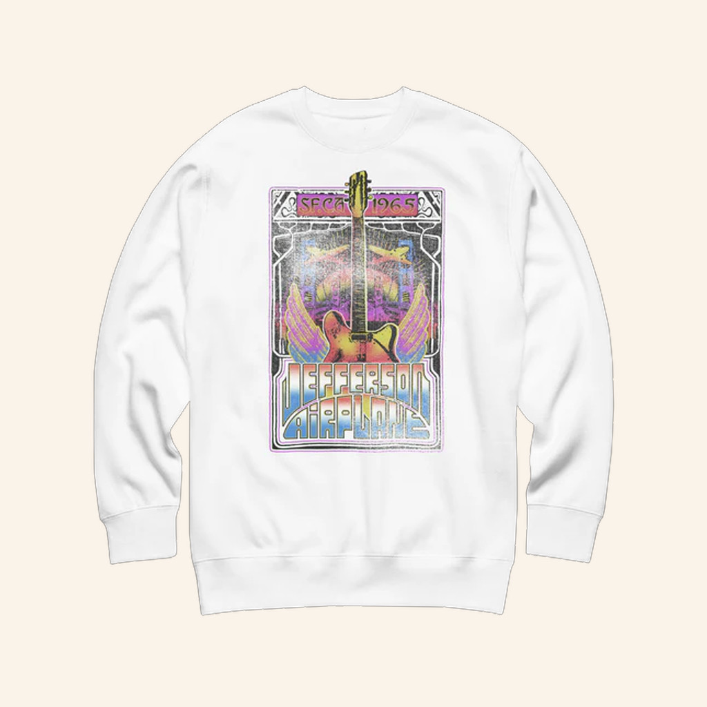 Jefferson Airplane Merch Jefferson Airplane San Francisco 1965 Crewneck Sweatshirt Jefferson Airplane Merch Jefferson Airplane San Francisco 1965 Crewneck Sweatshirt