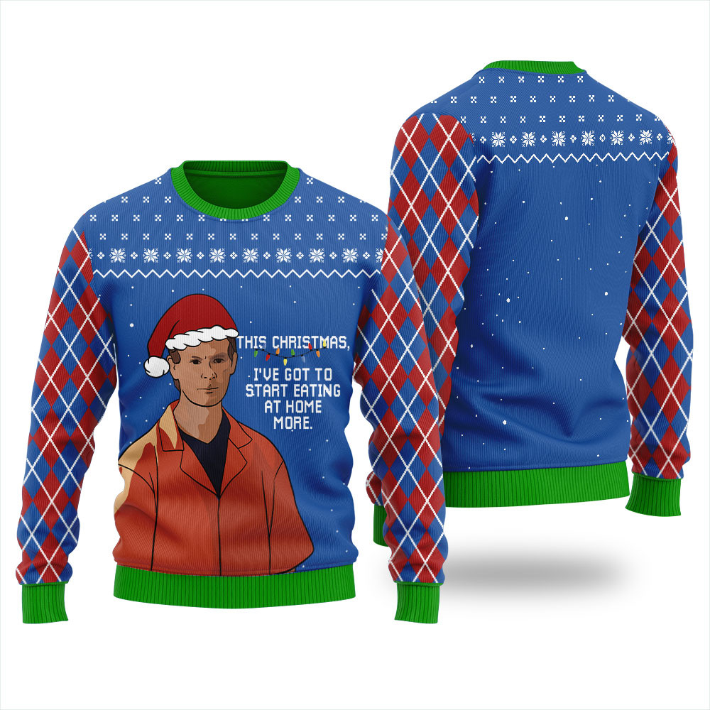 Jeffrey Dahmer Wearing Santa Hat Womens Ugly Christmas Sweater Exclusive Christmas Sweater Merch Gift Edition