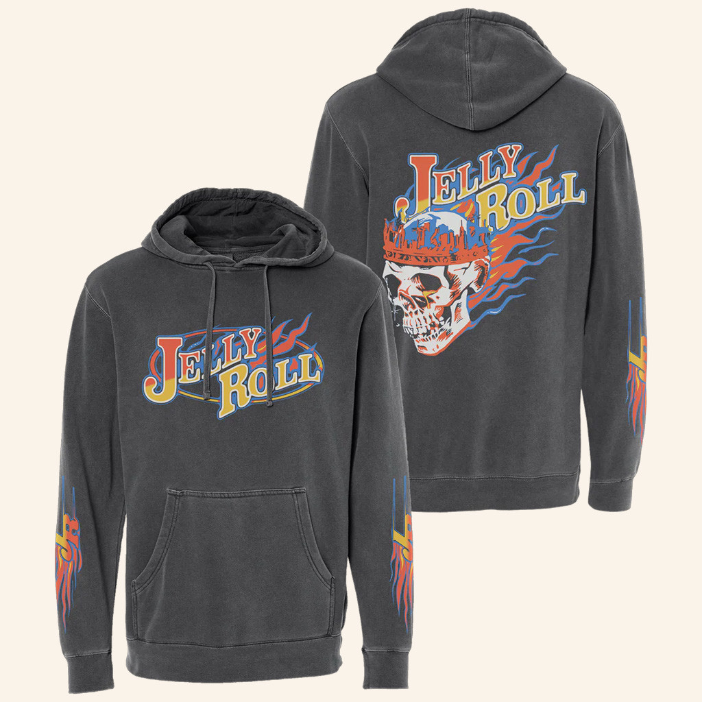 Jelly Roll Merch Flame Skull Hoodie Presents For Hip Hop Lovers