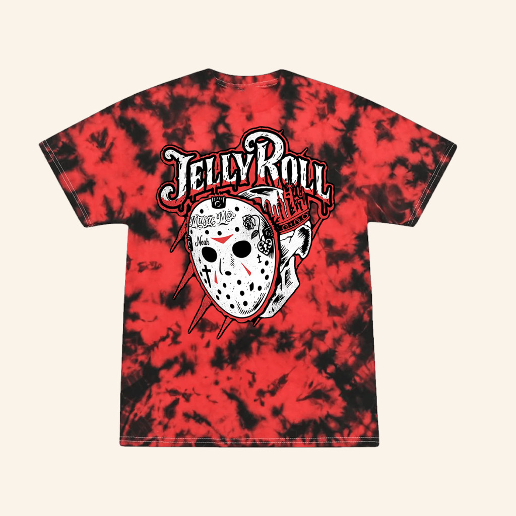 Jelly Roll Merch Red And Black Crystal Dye Jason T-Shirt Gifts For Rap Lovers Jelly Roll Merch Red And Black Crystal Dye Jason T-Shirt Gifts For Rap Lovers