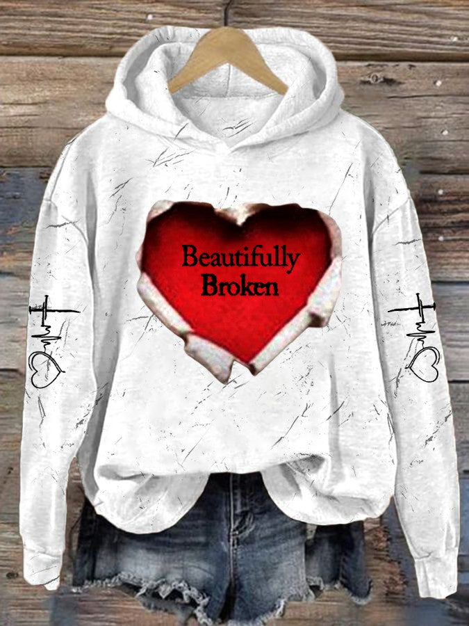 Jelly Roll's Beautifully Broken Heart Hoodie Country Music Lover Jelly Roll Fans Country Boy Gift