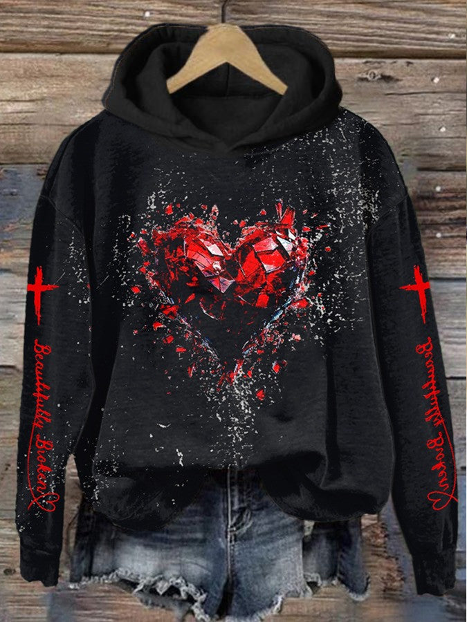 Jelly Roll's Beautifully Broken Heart Hoodie Jelly Roll Fans Country Boy Gift