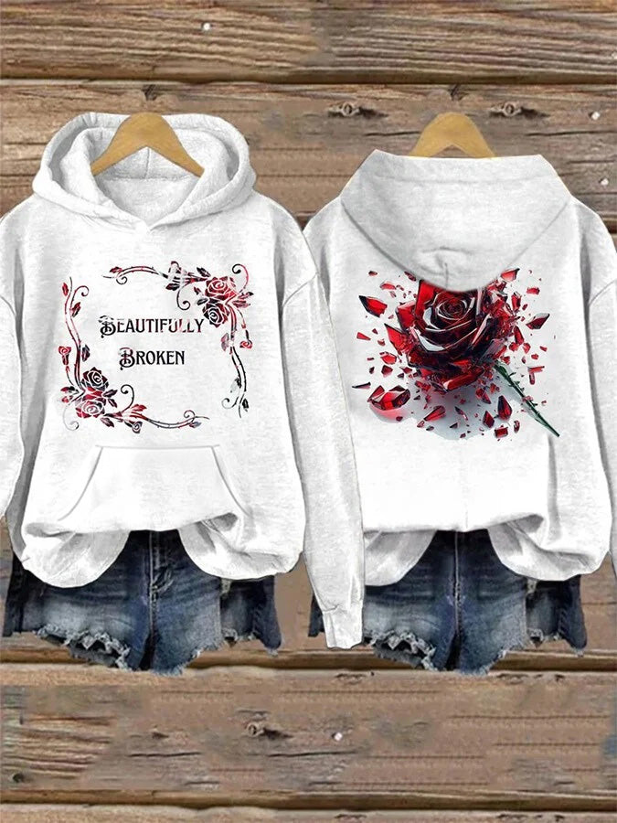 Jelly Roll's Beautifully Broken Rose Hoodie Country Music Hoodie Jelly Roll Fans Father's Day Gift for Dad Jelly Roll's Beautifully Broken Rose Hoodie Country Music Hoodie Jelly Roll Fans Father's Day Gift for Dad