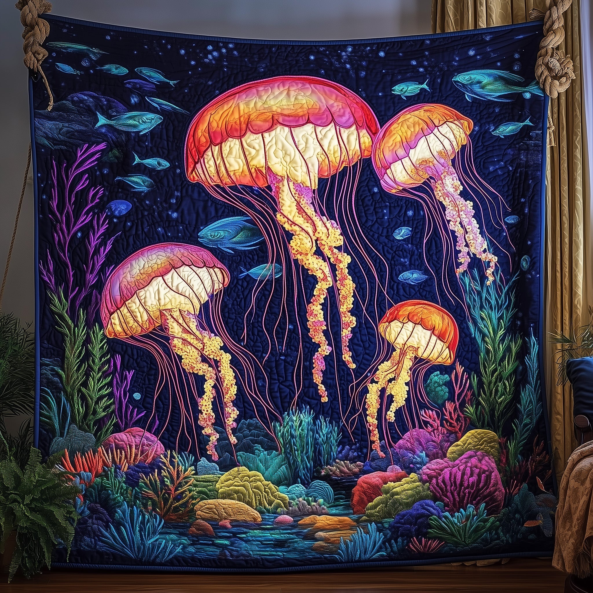 Jellyfish Quilted Blanket Cute Soft BlanketCute Jellyfish Gifts