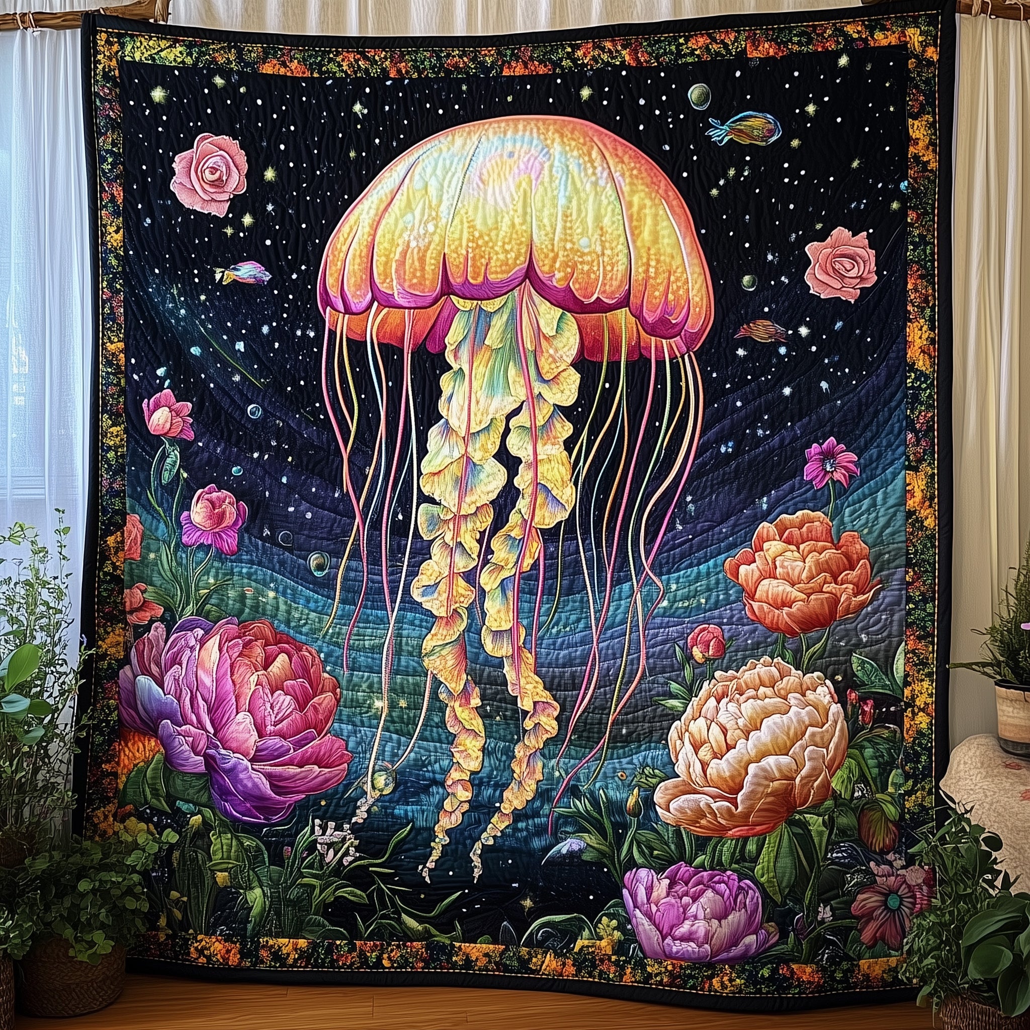 Jellyfish Quilted Blanket Cute Soft BlanketJellyfish Gifts For Her