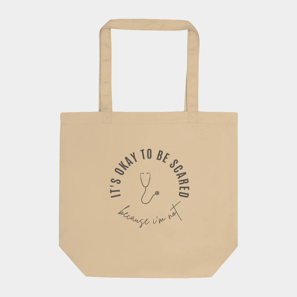 Jen Hamilton Merch It's Okay To Be Scared Because I'm Not Tote Bag Gifts For Wife