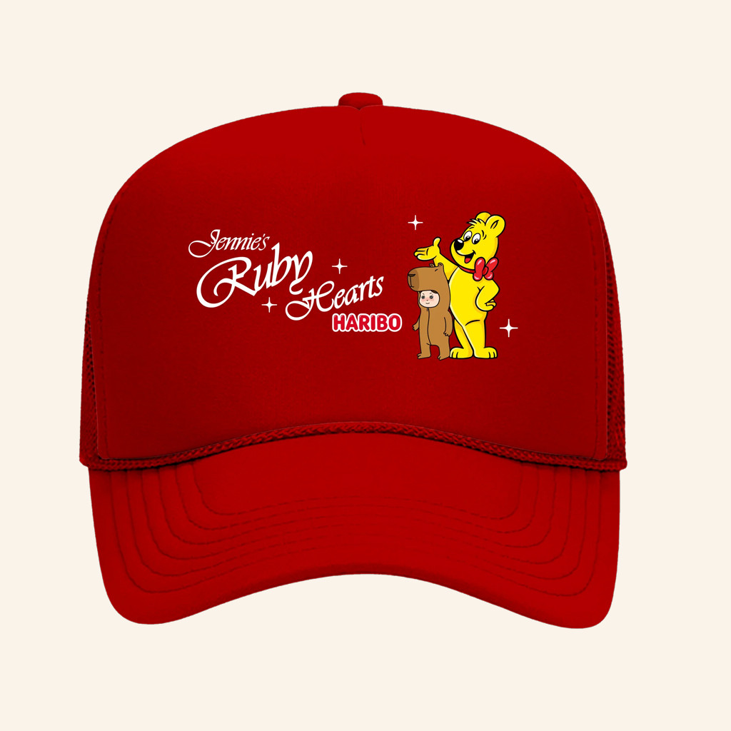 Jennie Merch Jennie X Haribo Red Trucker Hat Christmas Gifts For Son