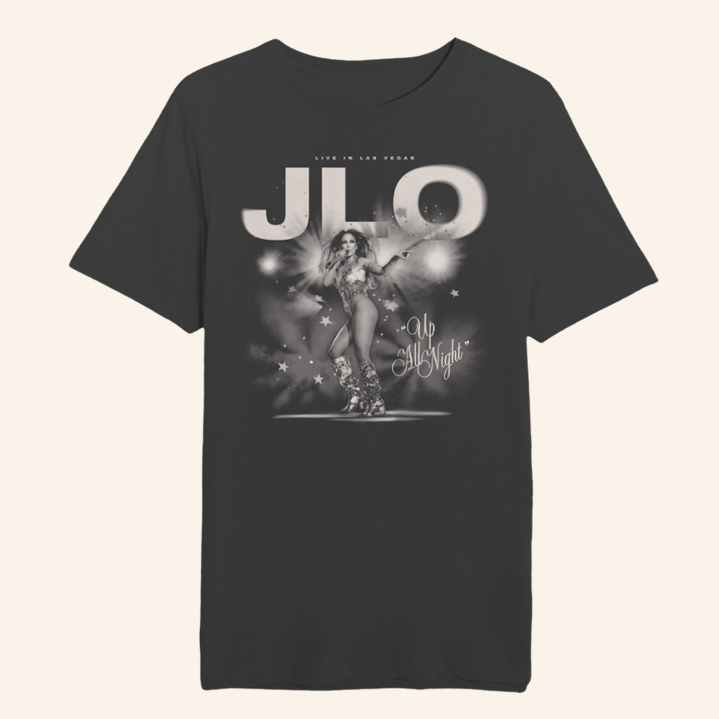 Jennifer Lopez Merch Up All Night Black And White Photo T-Shirt Presents For Music Lovers