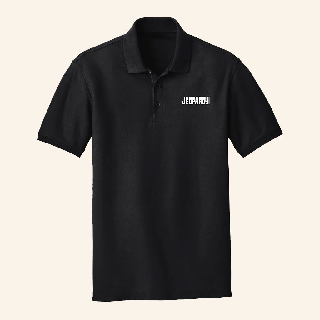 Jeopardy Merch Jeopardy Logo Black Polo Shirt Birthday Ideas For Boyfriend