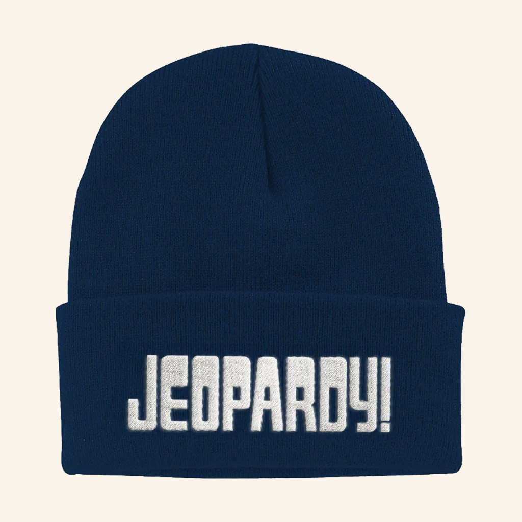Jeopardy Merch Jeopardy Navy Logo Beanie Birthday Gifts For Boyfriend