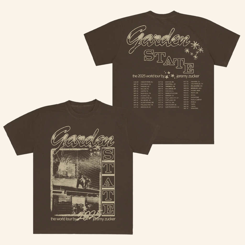 Jeremy Zucker Merch Garden State World Tour T-Shirt Presents For Music Lovers