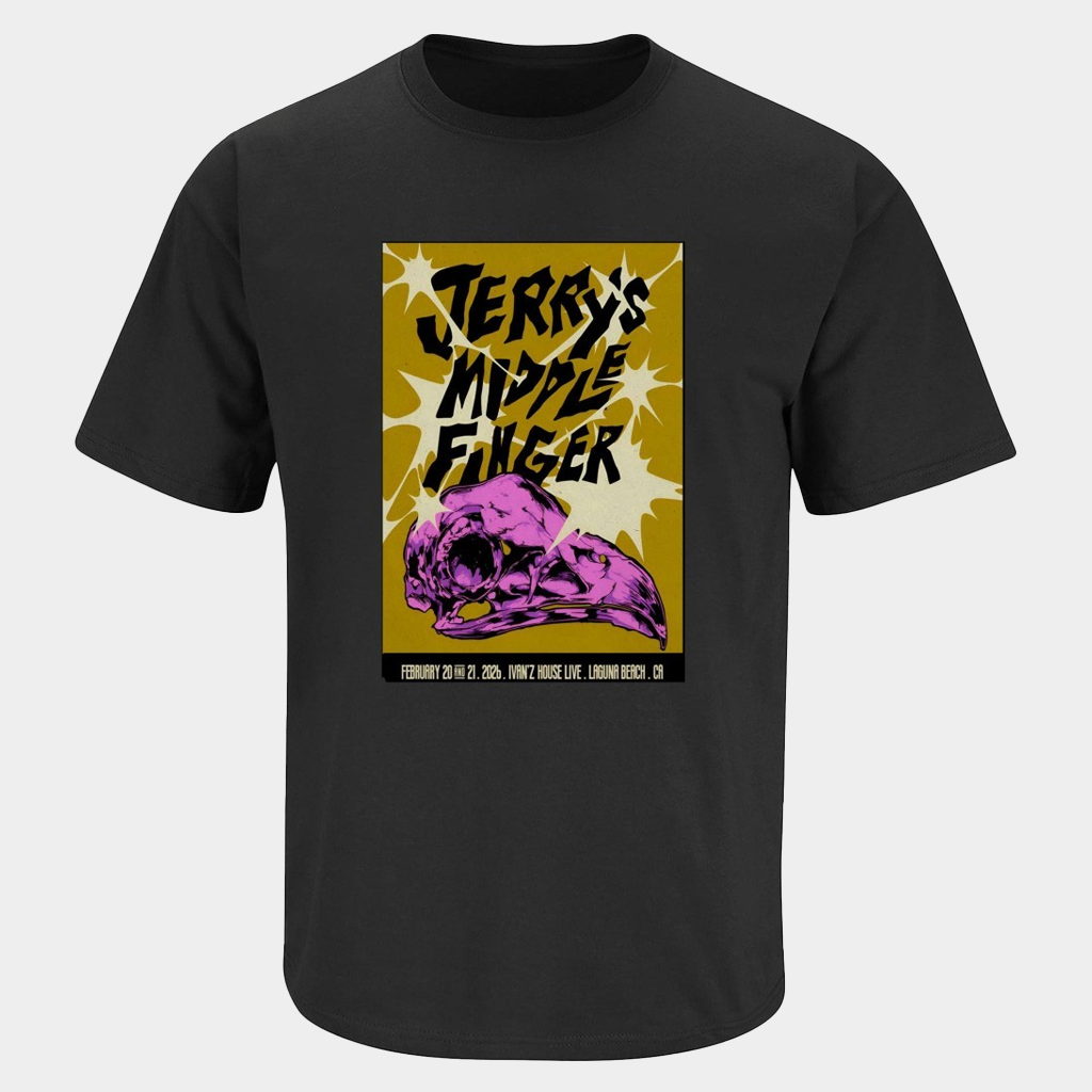 Jerry's Middle Finger 2026 Laguna Beach CA T-Shirt Gifts Ideas For Band Lovers