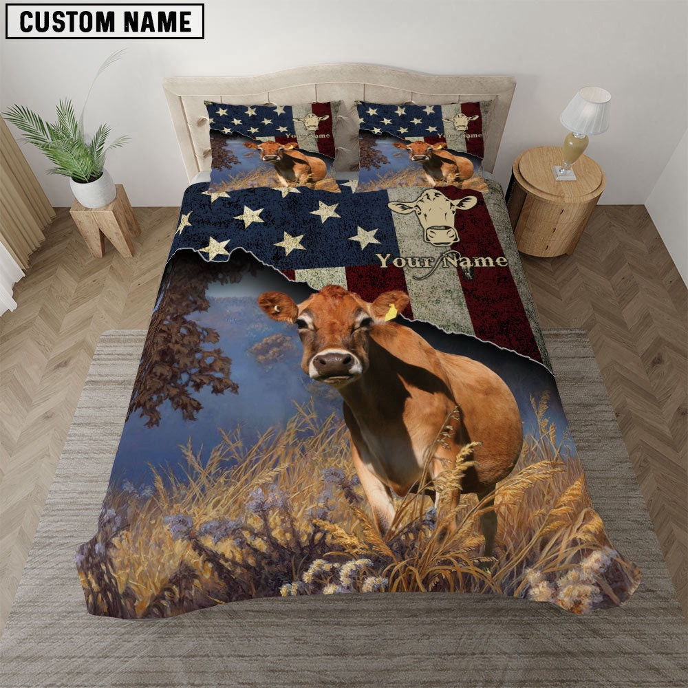 Jersey America Customized Name Bedding Set Farm Bedding Set Couple Gifts