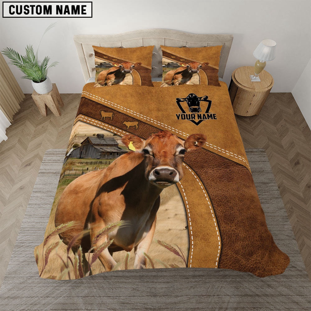 Jersey Cattle Customized Bedding Set Farm Bedding Set Couple Gifts
