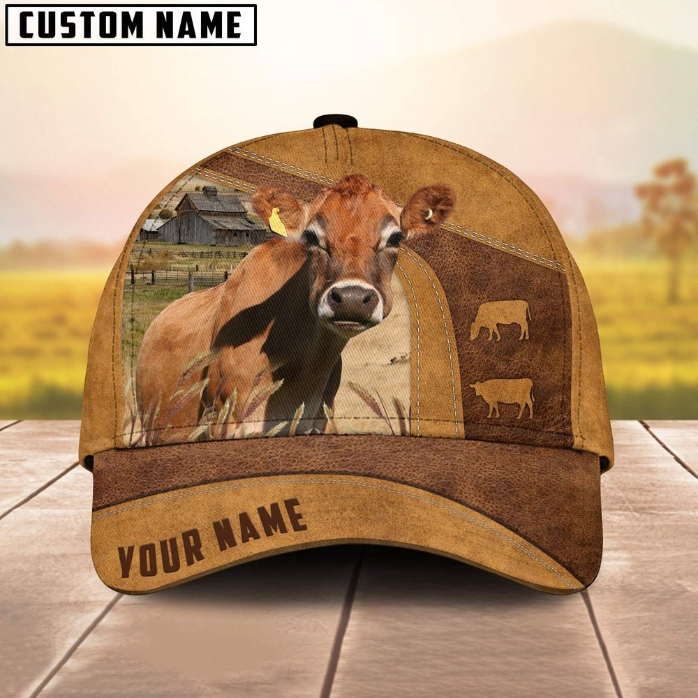 Jersey Cow No Horns Custom Name Cap Farm Cap Farmer Baseball Cap Gift For Farmer