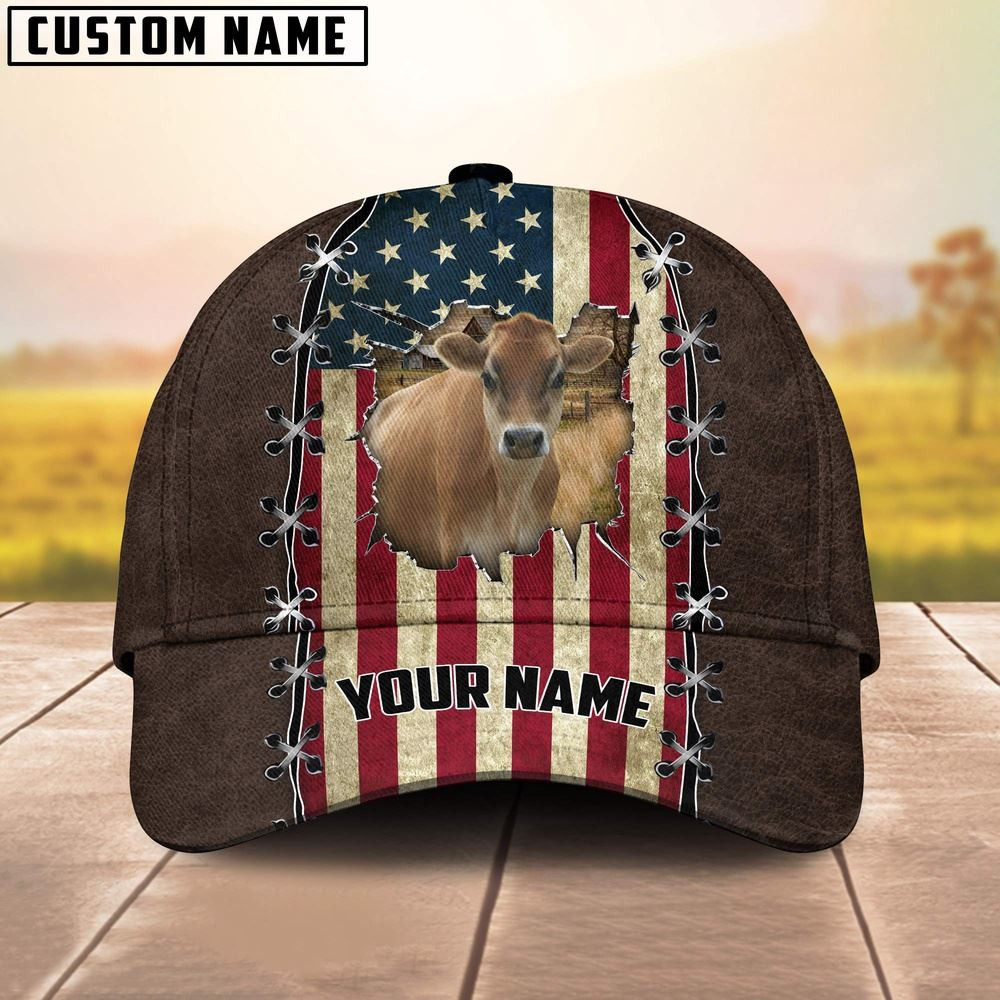 Jersey Flag Customized Name Denim Cap Farm Cap Farmer Baseball Cap Gift For Farmer