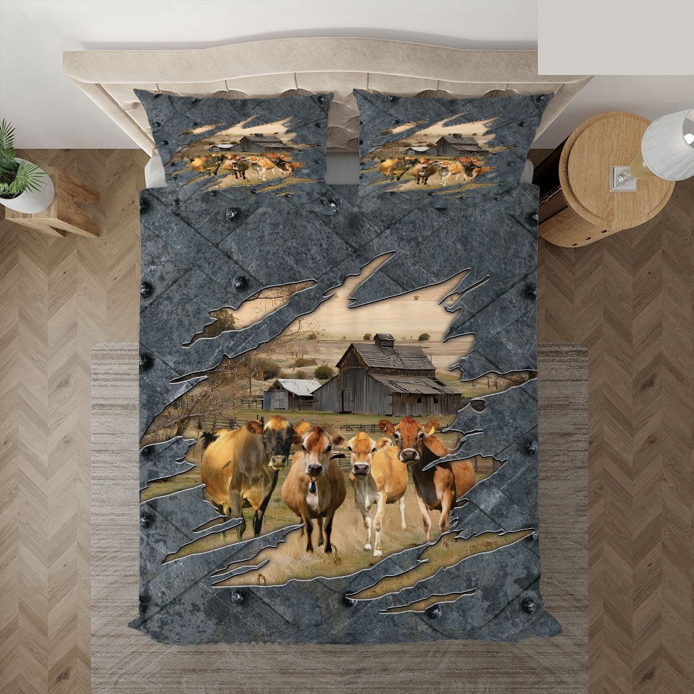 Jersey On The Farm Customized Name Bedding Set Farm Bedding Set Couple Gifts