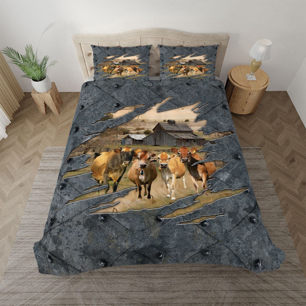 Jersey On The Farm Customized Name Bedding Set Farm Bedding Set Couple Gifts