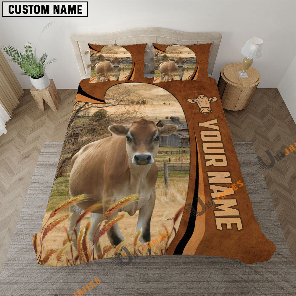 Jersey Premium Brown Pattern Bedding Set Farm Bedding Set Couple Gifts