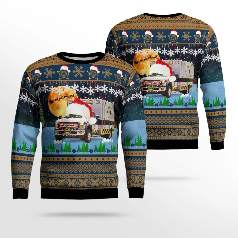 Jessamine County Emergency Medical Services Nicholasville Kentucky Christmas AOP Ugly Sweater Xmas Unisex Sweater Christmas Gifts For Men Women