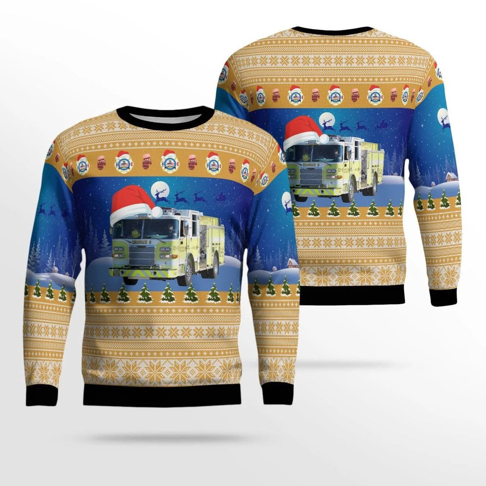 Jessamine County Fire District Nicholasville Kentucky Christmas AOP Ugly Sweater Xmas Unisex Sweater Christmas Gifts For Men Women