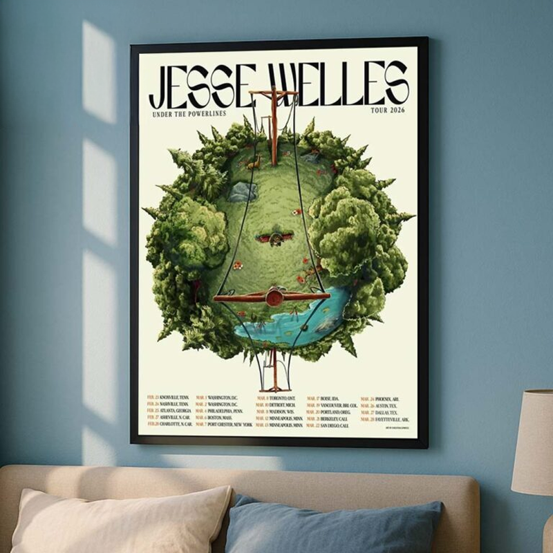 Jesse Welles At Knoxville Civic Auditorium In Knoxville Tennessee On February 23 2026 Home Decor Poster