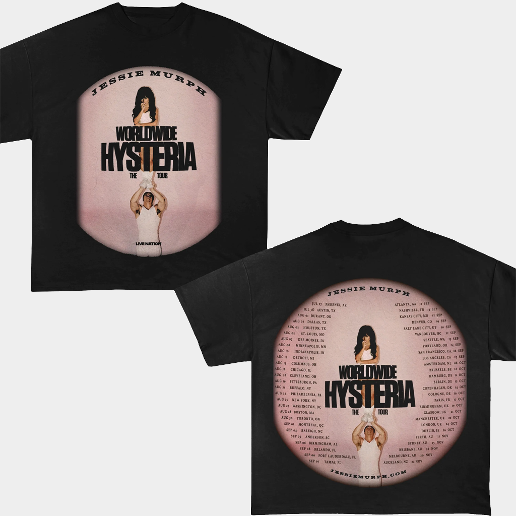 Jessie Murph Merch Worldwide Hysteria The Tour T-Shirt Hysteria Tour Merch Gifts For Fans