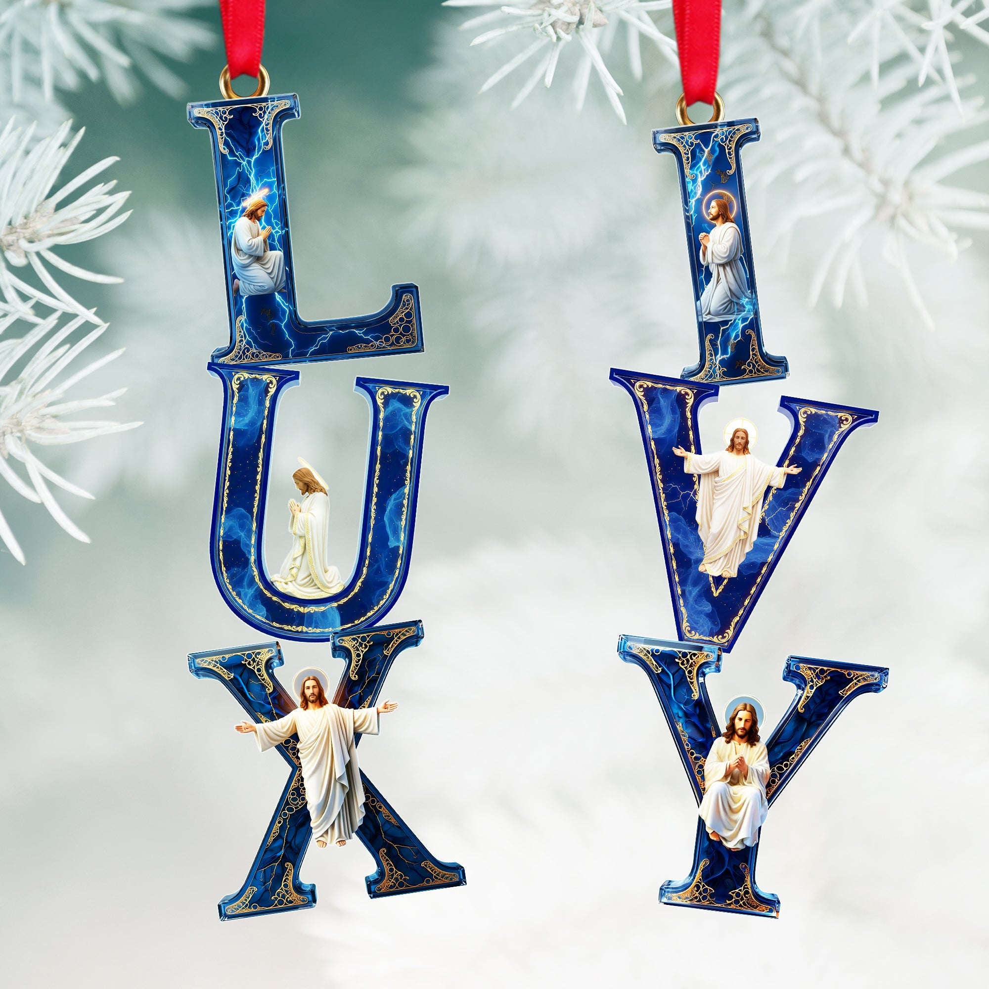 Jesus Alphabet Ornament - Personalized Gift For Christian Christmas Ornament - Funny Christmas Ornament Gift Jesus Alphabet Ornament - Personalized Gift For Christian Christmas Ornament - Funny Christmas Ornament Gift