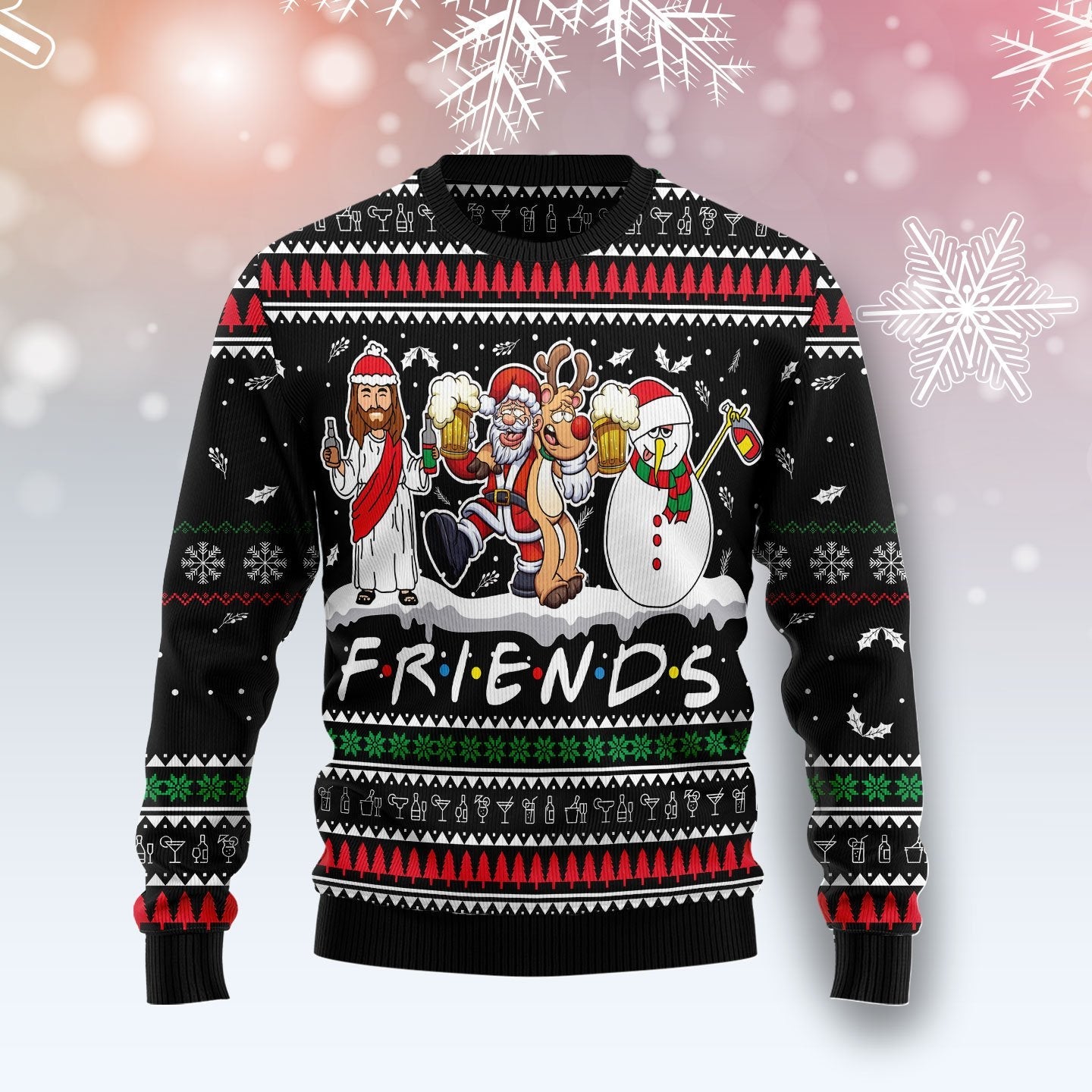 Jesus And Friends Ugly Christmas Sweater Funny Jesus Christmas Jumper Gifts For Christians