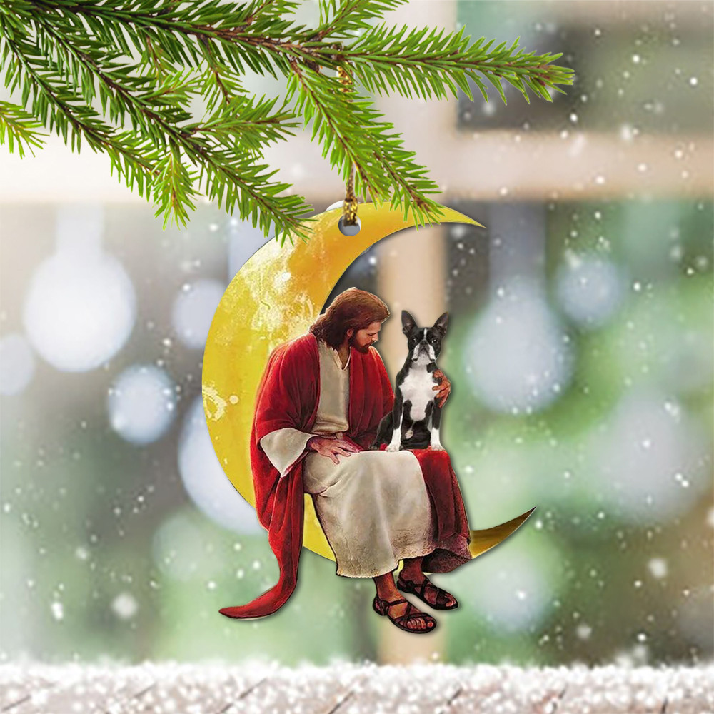 Jesus Boston Terrier Ornament Boston Terrier Lover Religious Christmas Ornament Decoration Gift