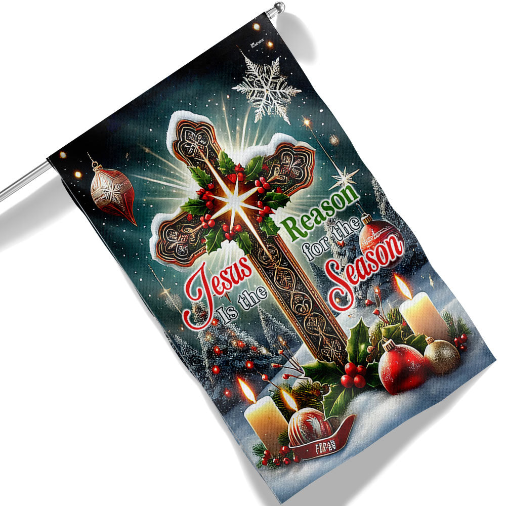 Jesus Christ Christmas Jesus Is The Reason For The Season Flag