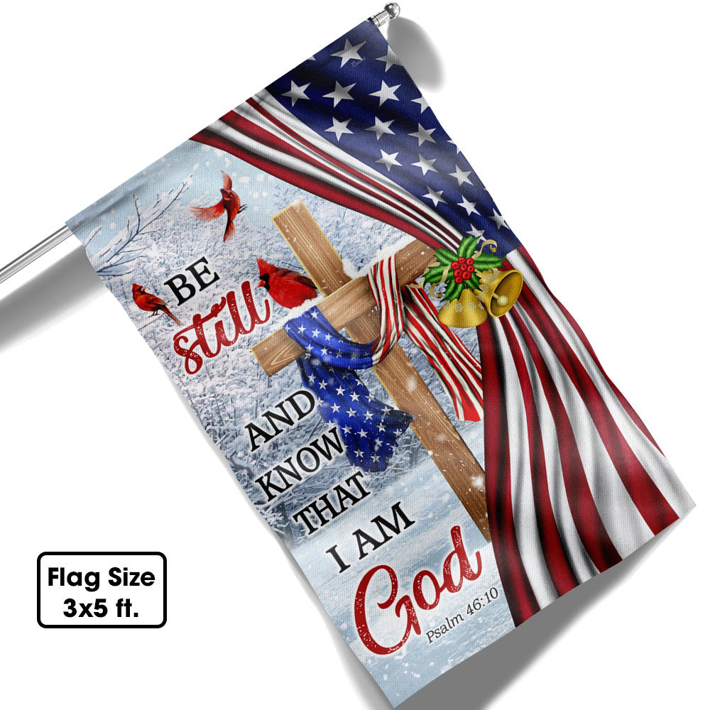 Jesus Christ Cross Flag Be Still And Know That I Am God Christmas Flag