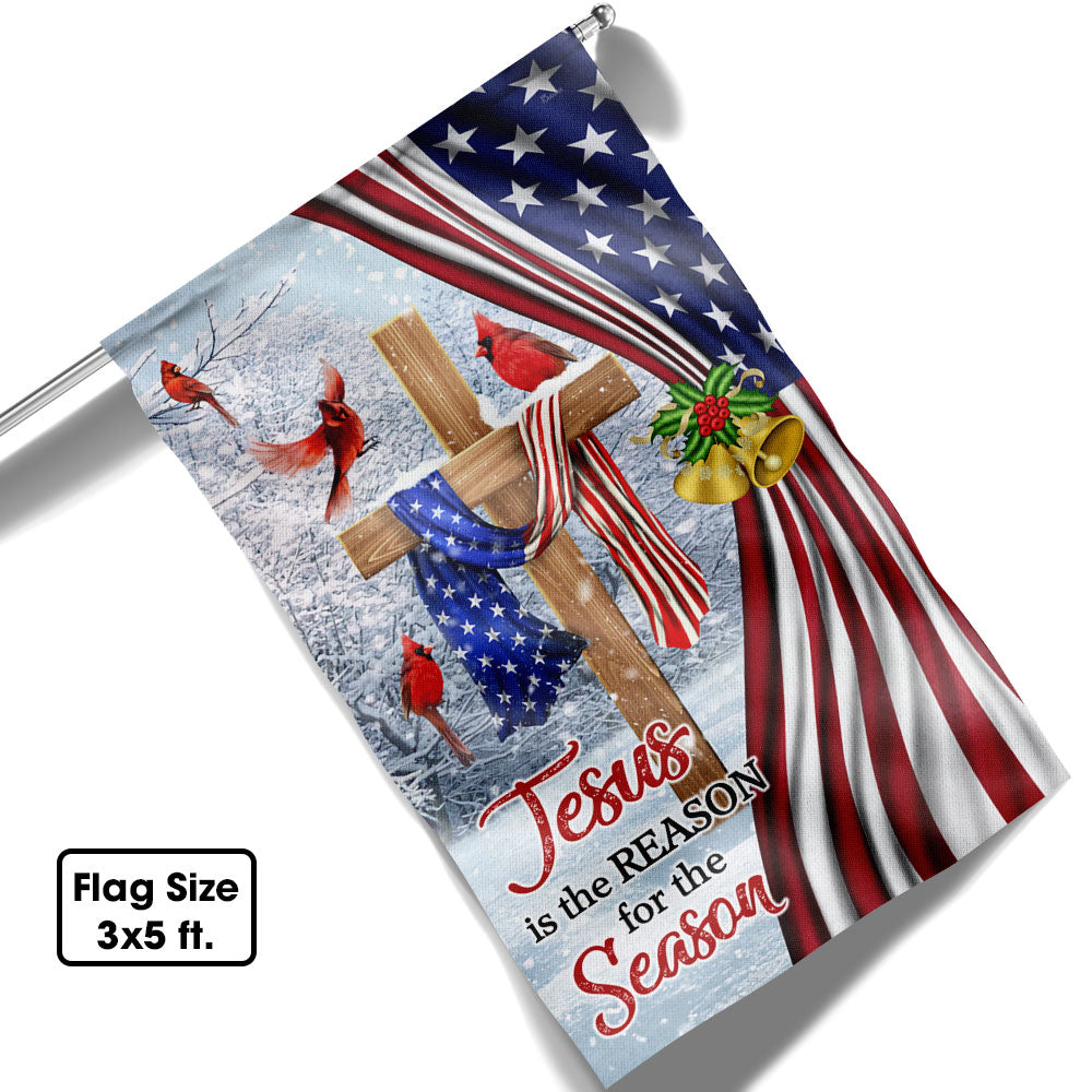 Jesus Christ Cross Flag Jesus Is The Reason For Season Christmas Flag