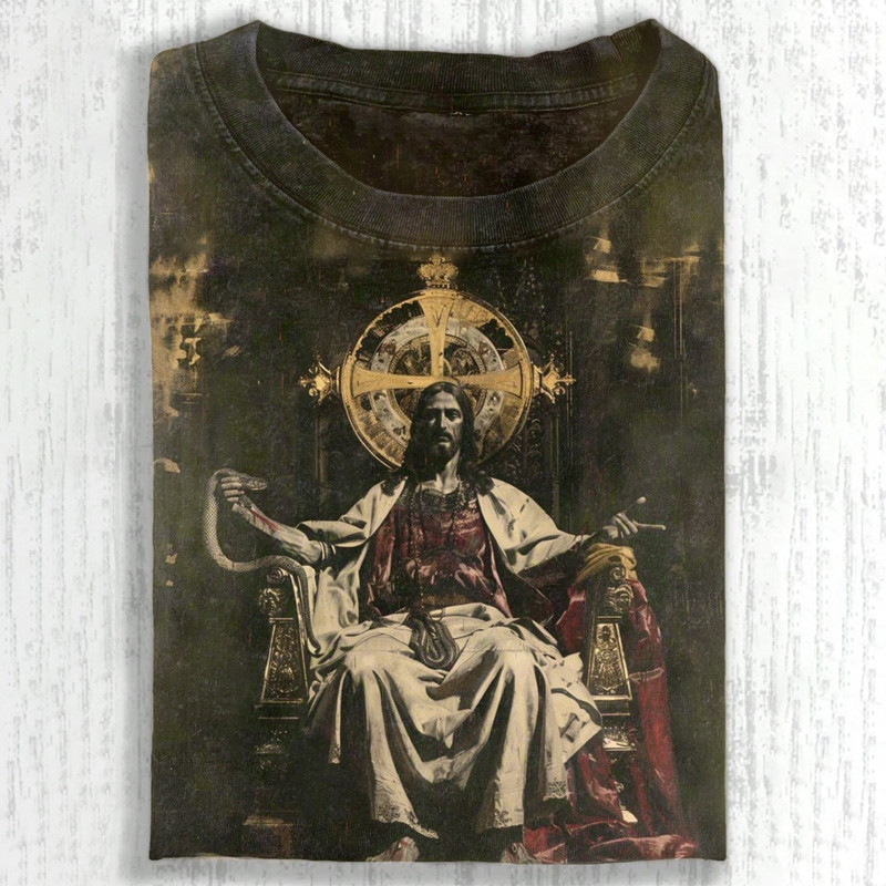 Jesus Christ Graphic Vintage T-Shirt In God We Trust Jesus Apparel Gift For Christians