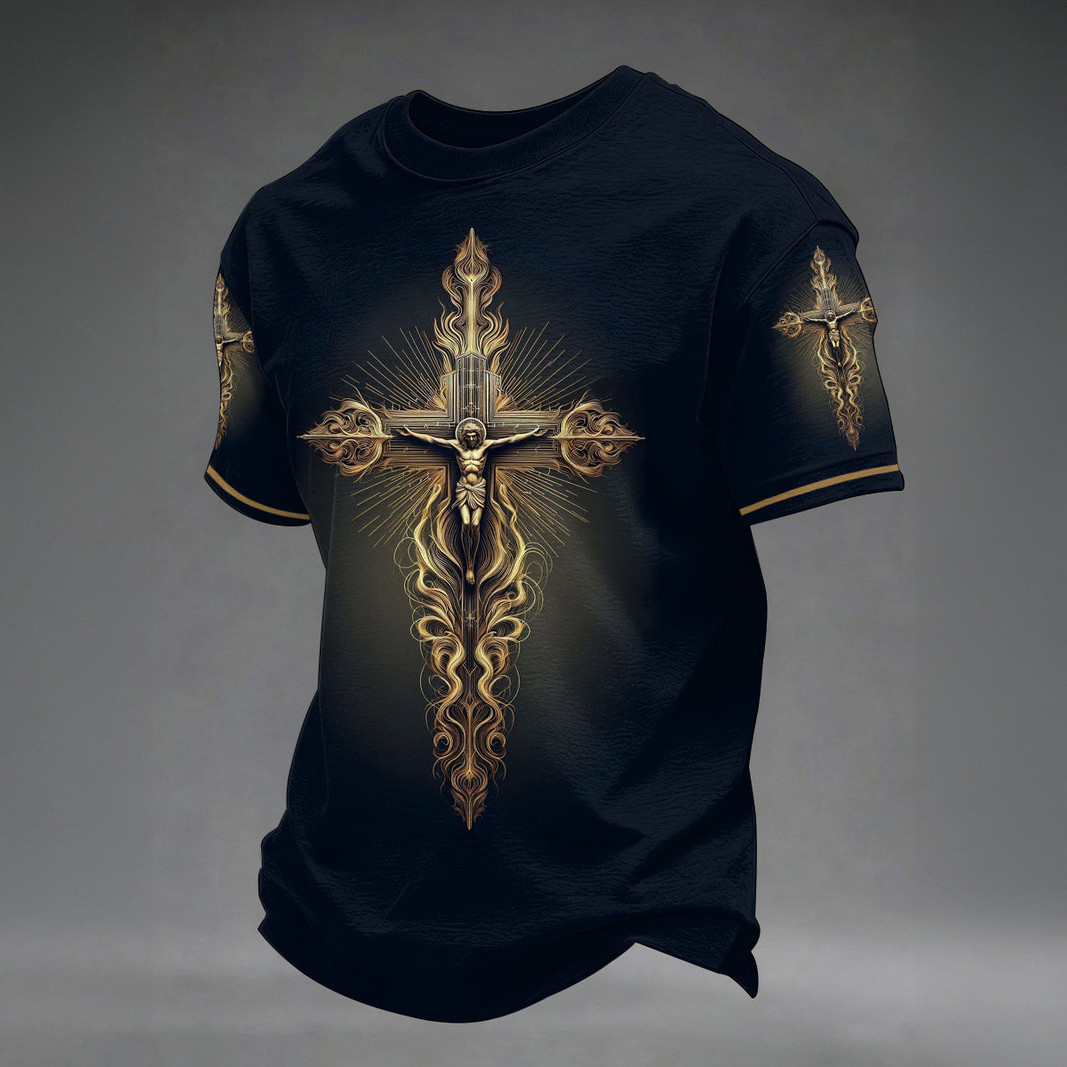 Jesus Christian Cross Faith T-Shirt Faith In Jesus Clothes Christian Gift For Father's Day